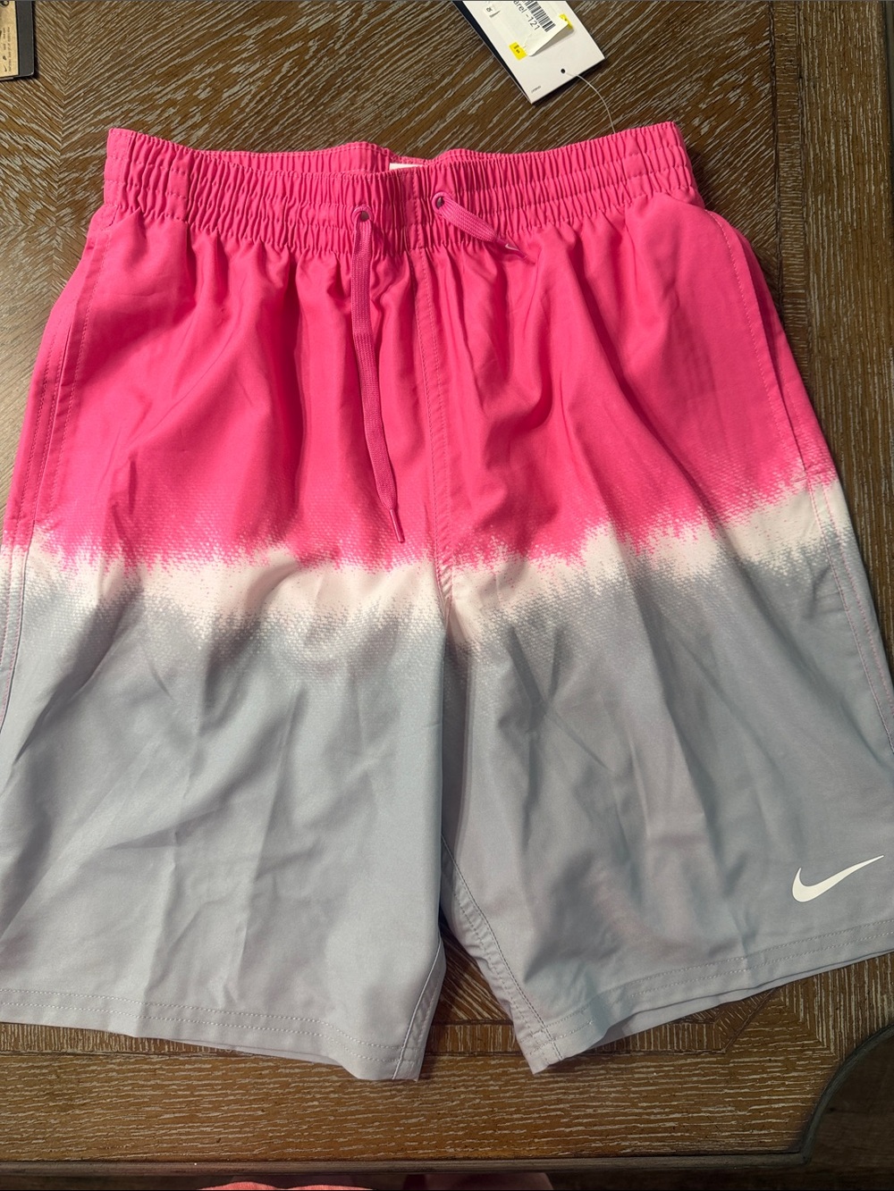 Nike Pink and Gray Ombre Swim Shorts
